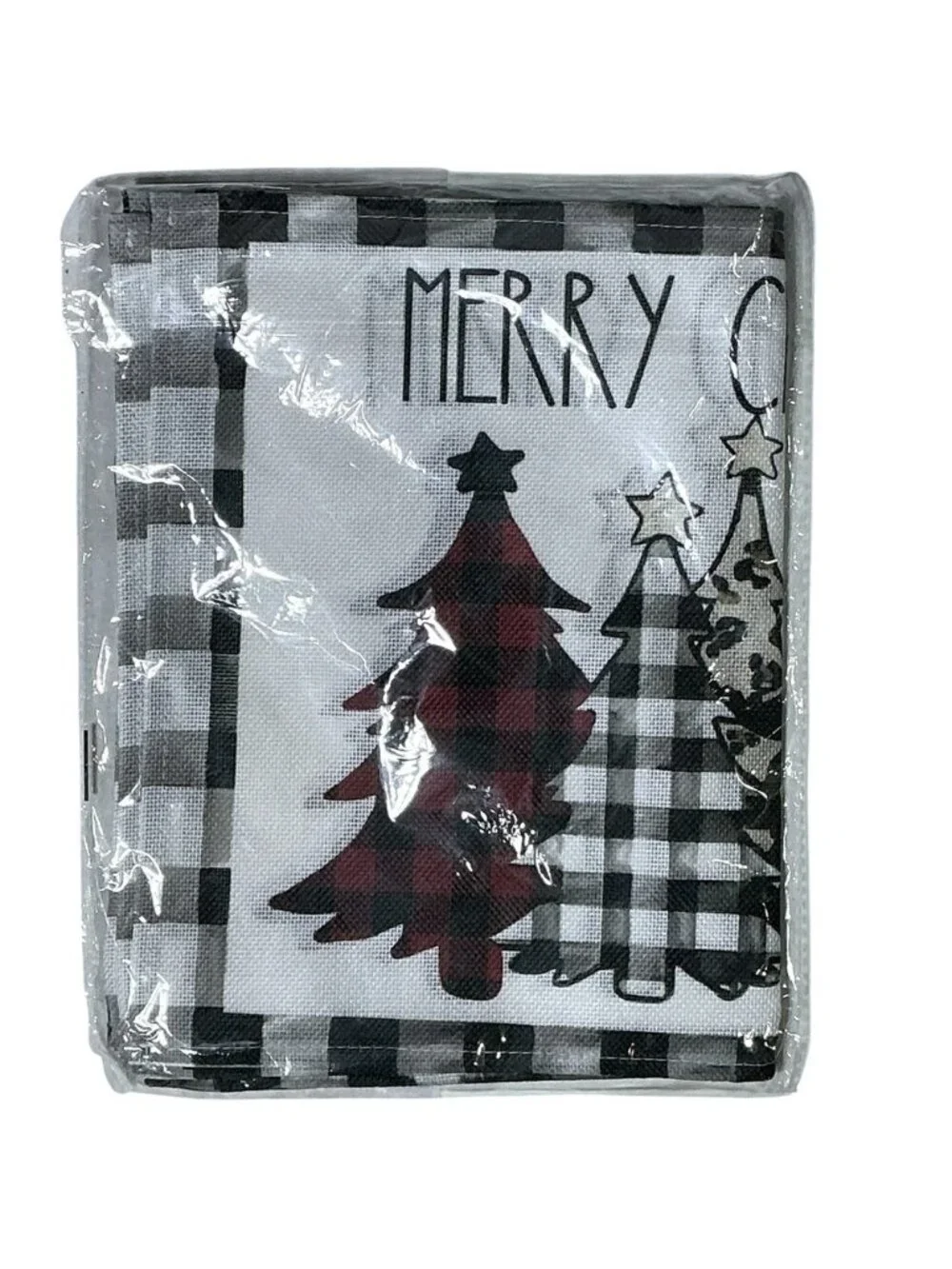 Christmas Placemats Trees Buffalo Plaid Placemats Black White 12 x 18 4 PC Set